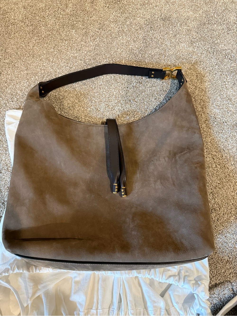 LIKE NEW Chloé Marcie Suede Hobo Bag in flannel grey - Picture 7 of 8